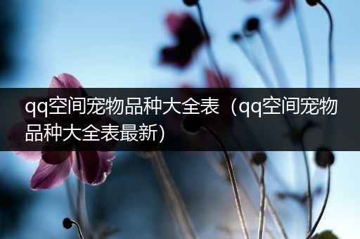 qq空间宠物品种大全表（qq空间宠物品种大全表最新）