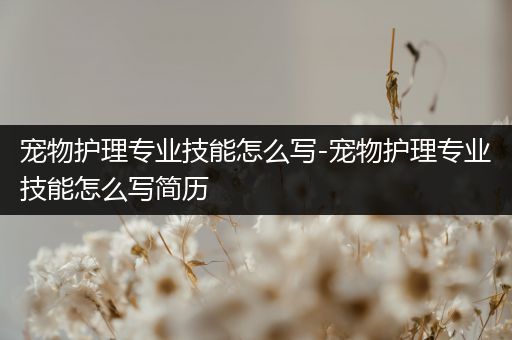 宠物护理专业技能怎么写-宠物护理专业技能怎么写简历