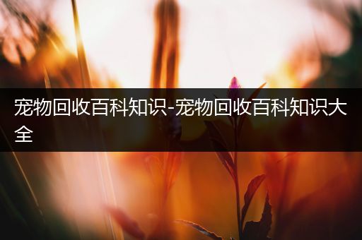 宠物回收百科知识-宠物回收百科知识大全