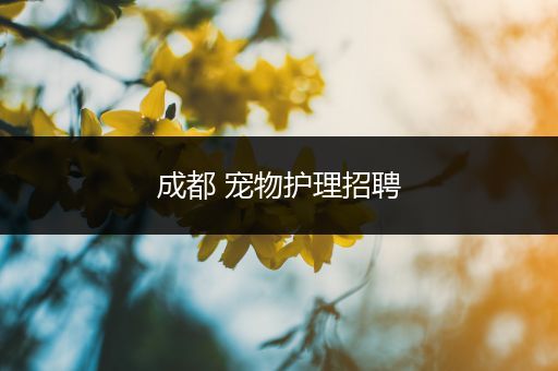 成都 宠物护理招聘