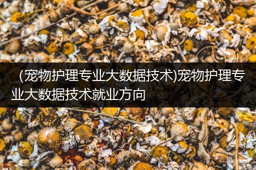 （宠物护理专业大数据技术)宠物护理专业大数据技术就业方向