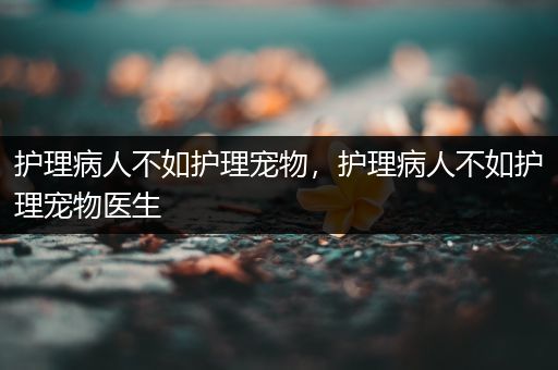 护理病人不如护理宠物，护理病人不如护理宠物医生