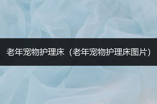 老年宠物护理床（老年宠物护理床图片）