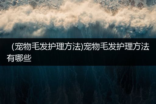 （宠物毛发护理方法)宠物毛发护理方法有哪些