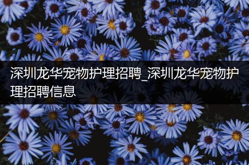 深圳龙华宠物护理招聘_深圳龙华宠物护理招聘信息