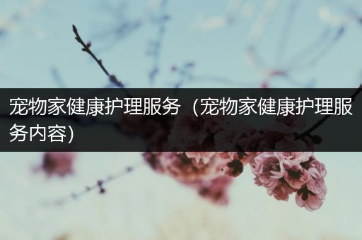 宠物家健康护理服务（宠物家健康护理服务内容）