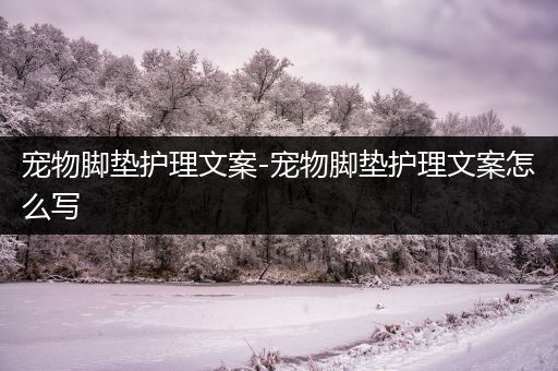 宠物脚垫护理文案-宠物脚垫护理文案怎么写