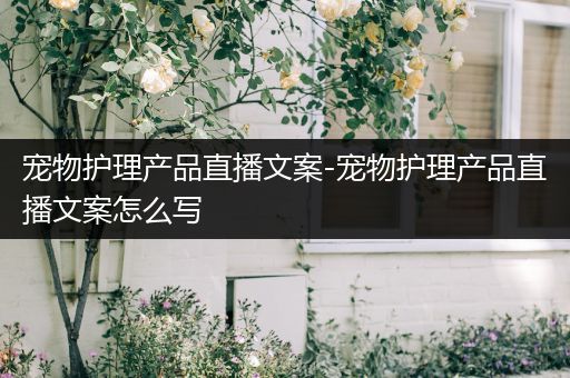 宠物护理产品直播文案-宠物护理产品直播文案怎么写