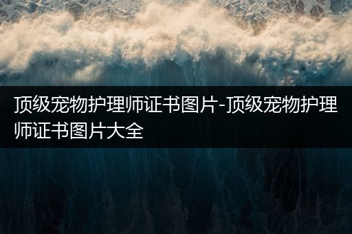 顶级宠物护理师证书图片-顶级宠物护理师证书图片大全