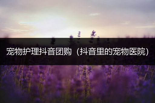 宠物护理抖音团购（抖音里的宠物医院）