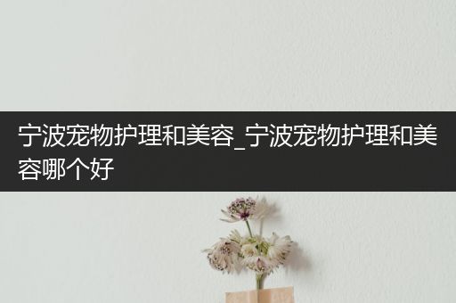 宁波宠物护理和美容_宁波宠物护理和美容哪个好