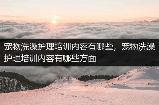 宠物洗澡护理培训内容有哪些，宠物洗澡护理培训内容有哪些方面