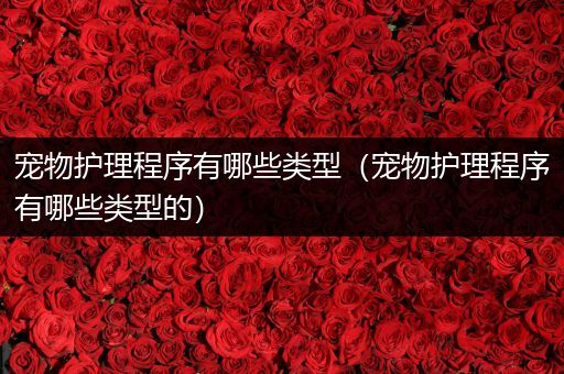 宠物护理程序有哪些类型（宠物护理程序有哪些类型的）