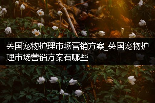 英国宠物护理市场营销方案_英国宠物护理市场营销方案有哪些